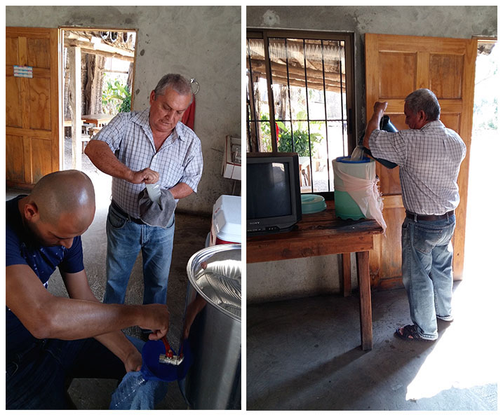 Proceso de pasteurización del vino de coyol, en la imagen el tanque de almacenamiento. Foto cortesía del ED-3291