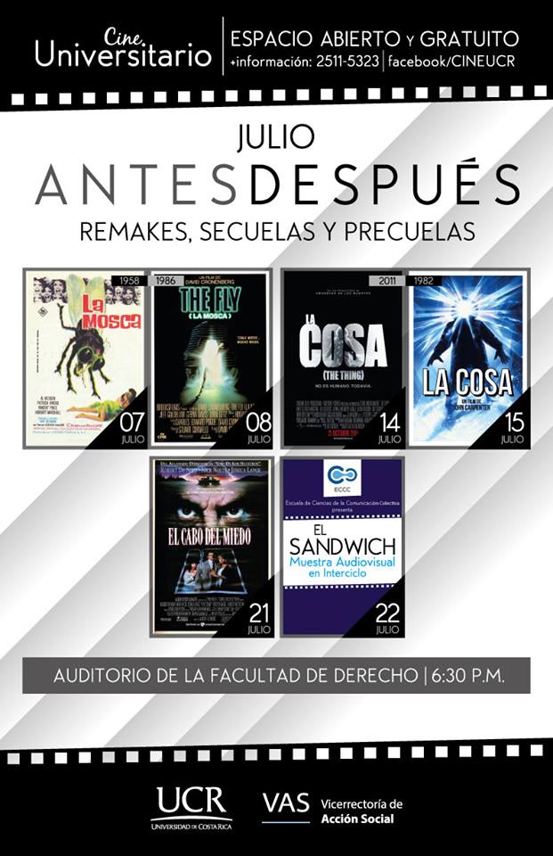 El jueves 07 y viernes 08 de julio. 6:30 p.m. Auditorio de Derecho. Entrada gratis.