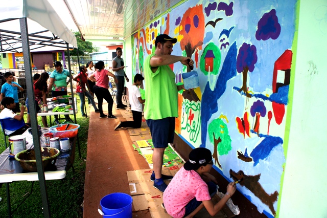 Mural en la Escuela Ricardo Vargas Murillo 1578, Los Chiles. Foto: Cristian Esquivel