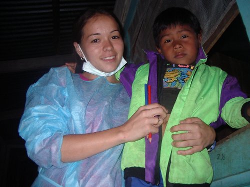 El TCU sobre salud bucodental se desarrolla en la comunidad de Kabébata (Alto Quetzal). Foto: Cortesía del proyecto.