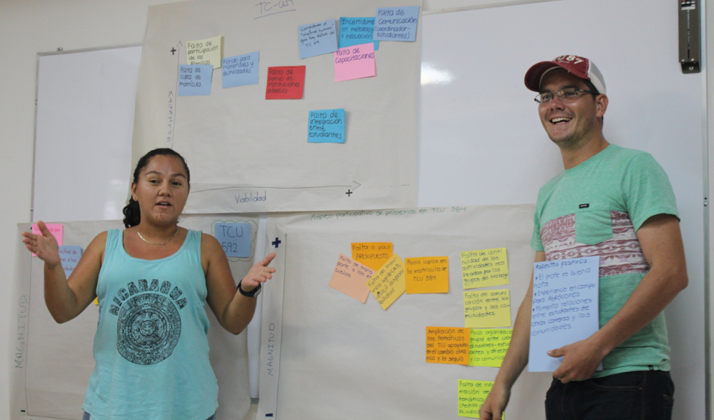 La dinámica posibilitó a los y las estudiantes el aprendizaje de la herramienta así como el análisis de sus propios proyectos. Foto: Larissa Soto.