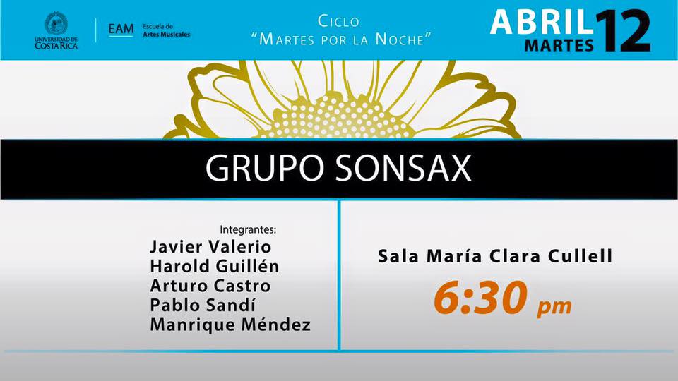 Afiche del evento. Grupo Sonsax.