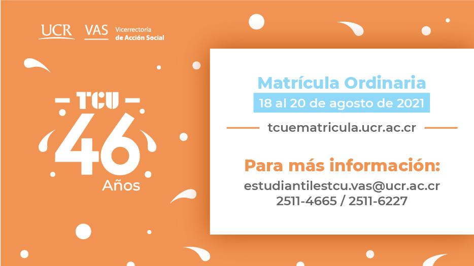 Matrícula ordinaria II Ciclo 2021